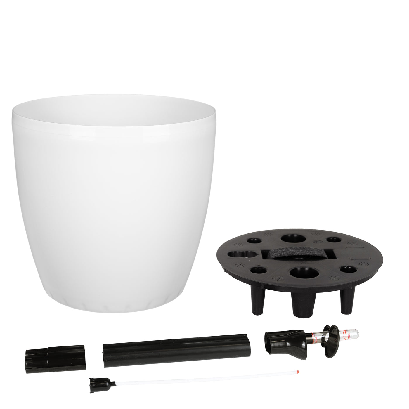 Ghiveci inteligent H26xH28 cm cu set complet udare Classico alb lucios