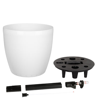 Ghiveci inteligent H26xH28 cm cu set complet udare Classico alb lucios