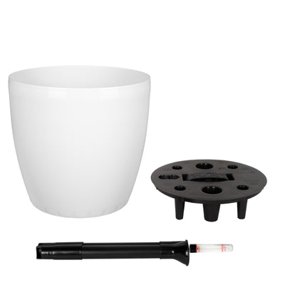 Ghiveci inteligent H26xH28 cm cu set complet udare Classico alb lucios