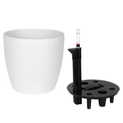 Ghiveci inteligent H26xH28 cm cu set complet udare Classico alb mat