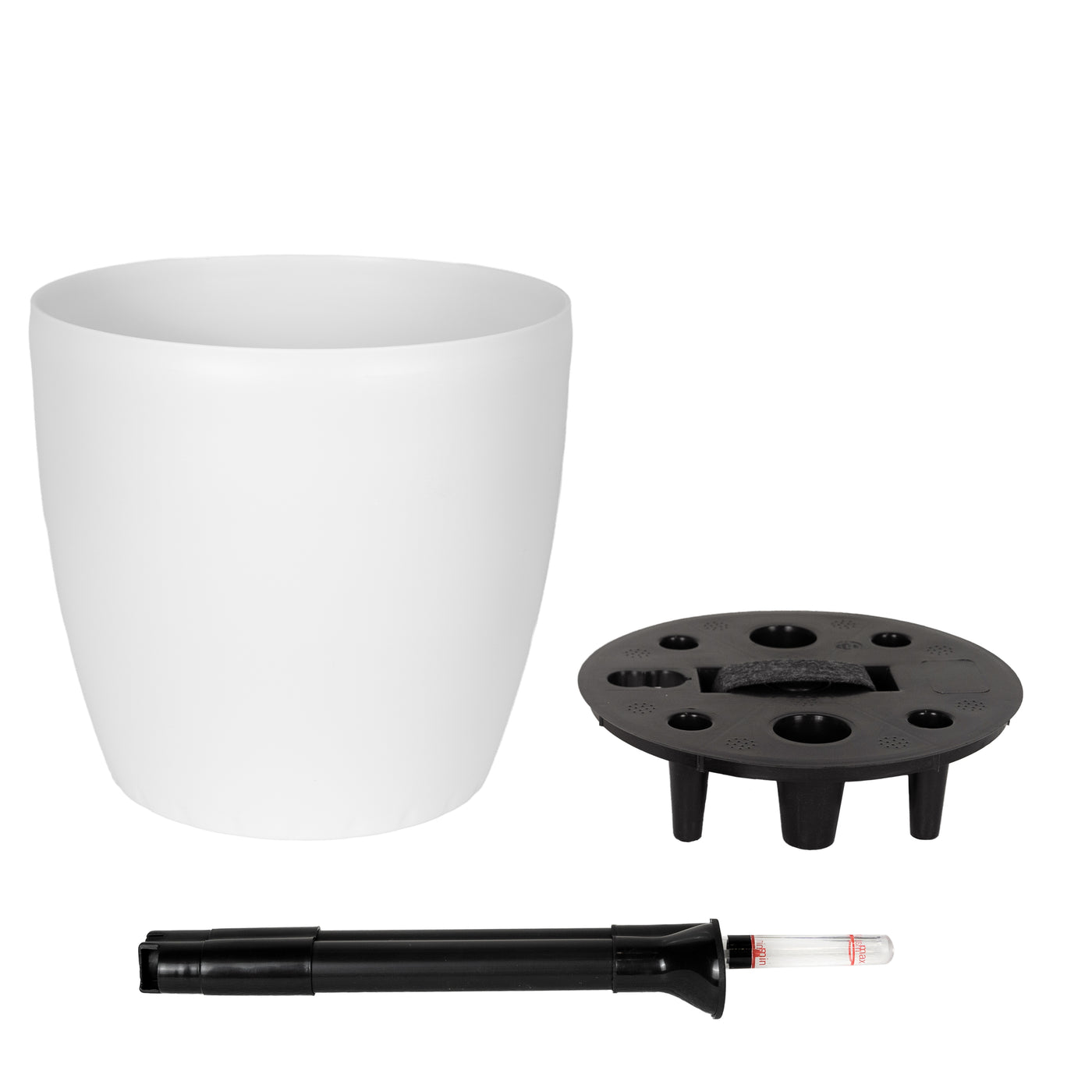 Ghiveci inteligent H26xH28 cm cu set complet udare Classico alb mat