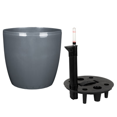 Ghiveci inteligent H26xH28 cm cu set complet udare Classico antracit lucios