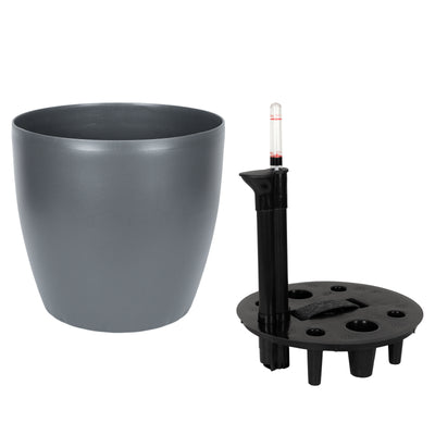 Ghiveci inteligent H26xH28 cm cu set complet udare Classico antracit mat