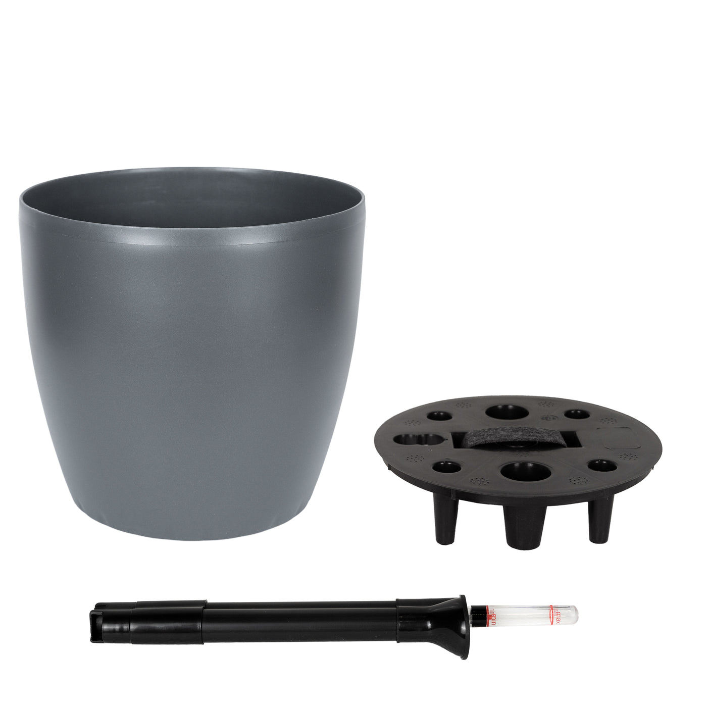 Ghiveci inteligent H26xH28 cm cu set complet udare Classico antracit mat