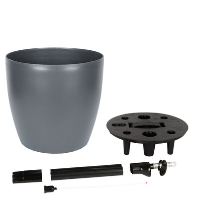 Ghiveci inteligent H26xH28 cm cu set complet udare Classico antracit mat