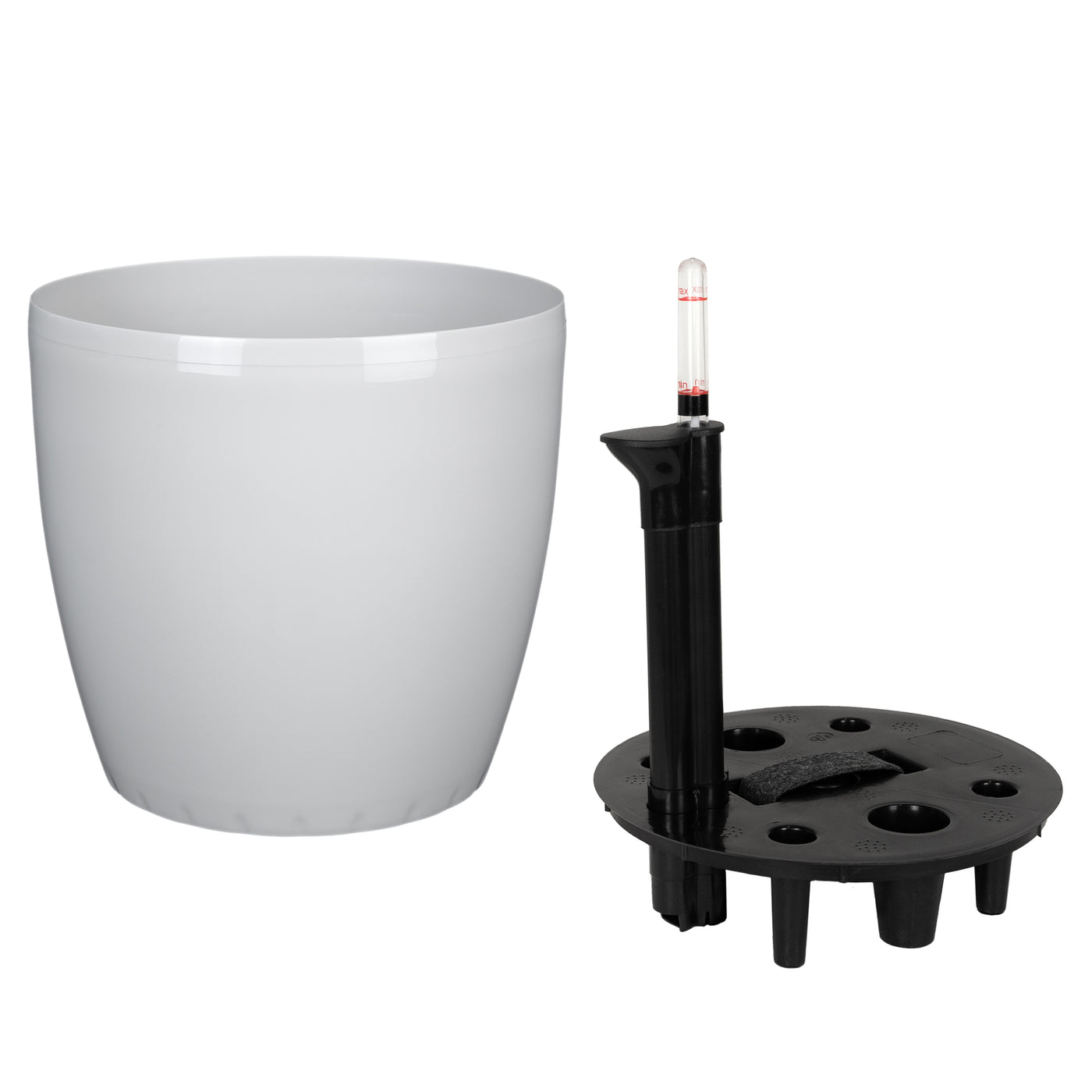 Ghiveci inteligent H26xH28 cm cu set complet udare Classico gri lucios