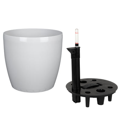 Ghiveci inteligent H26xH28 cm cu set complet udare Classico gri lucios