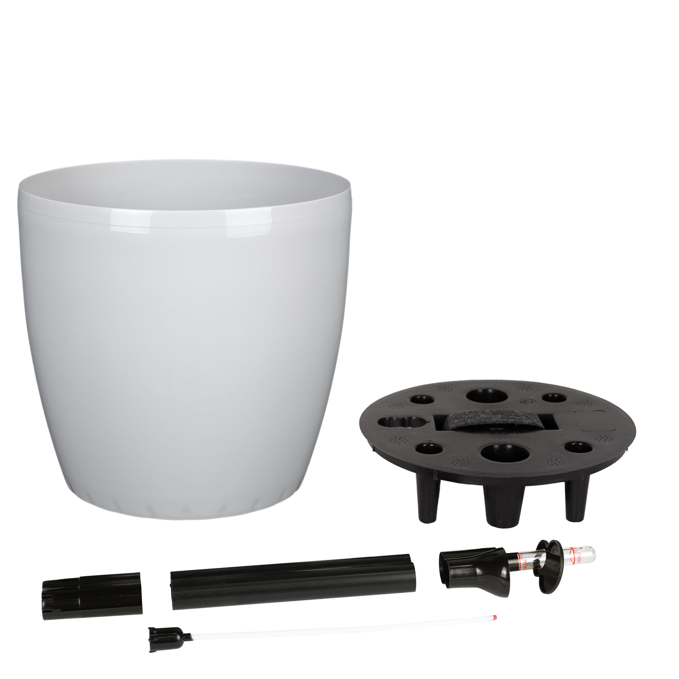 Ghiveci inteligent H26xH28 cm cu set complet udare Classico gri lucios