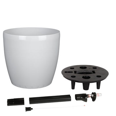 Ghiveci inteligent H26xH28 cm cu set complet udare Classico gri lucios