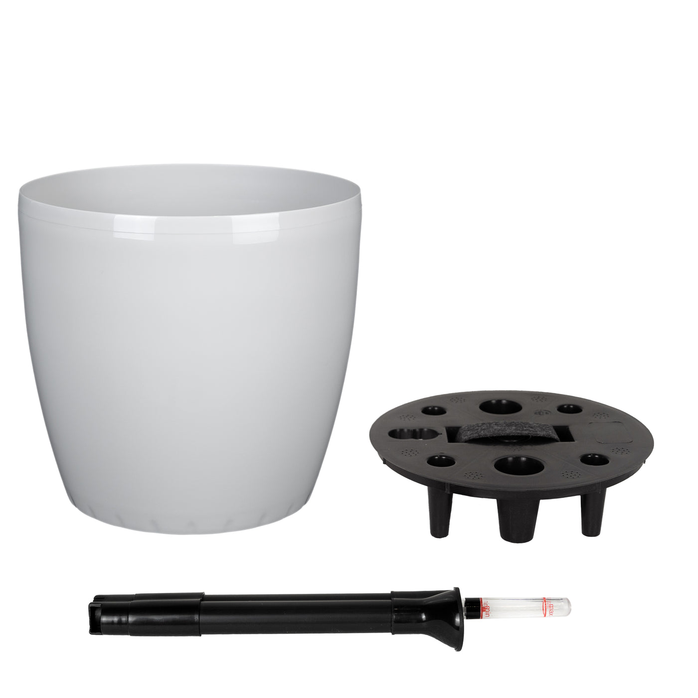 Ghiveci inteligent H26xH28 cm cu set complet udare Classico gri lucios