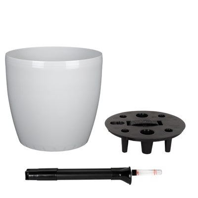 Ghiveci inteligent H26xH28 cm cu set complet udare Classico gri lucios