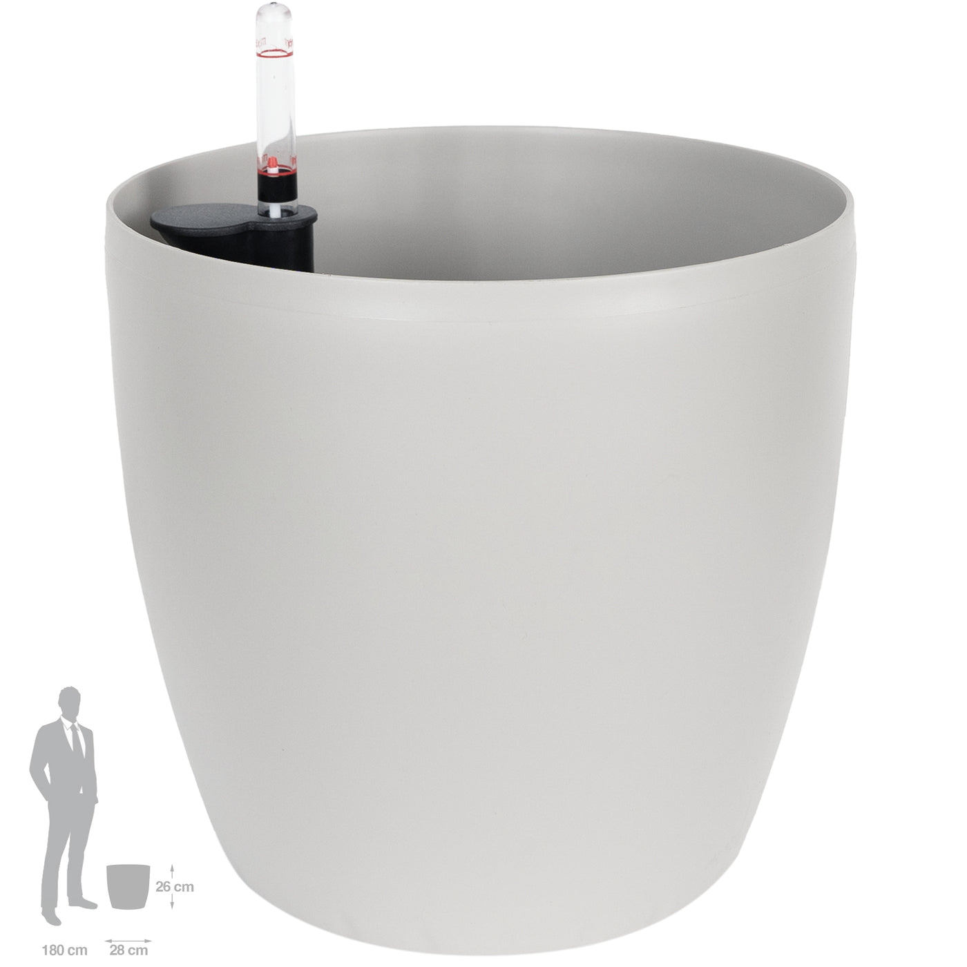 Ghiveci inteligent H26xH28 cm cu set complet udare Classico gri mat