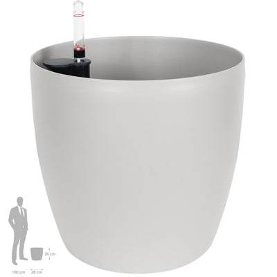 Ghiveci inteligent H26xH28 cm cu set complet udare Classico gri mat