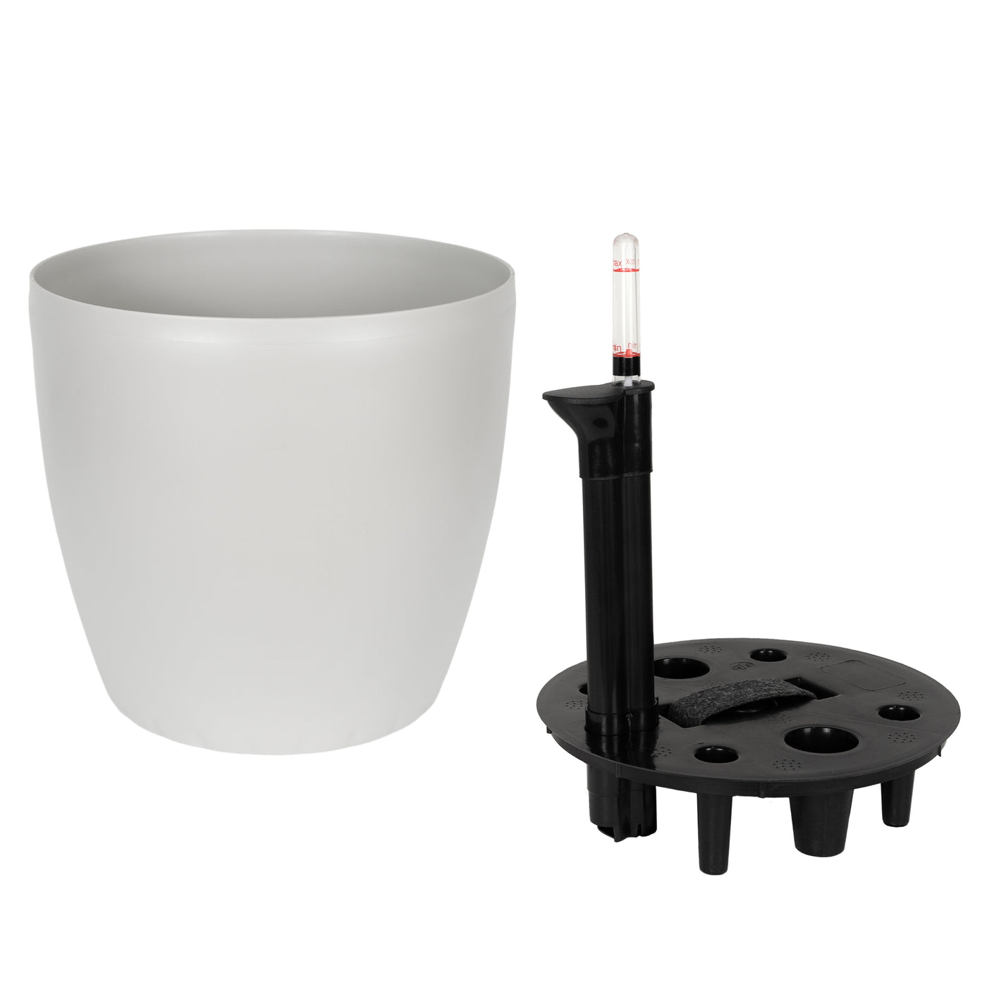 Ghiveci inteligent H26xH28 cm cu set complet udare Classico gri mat