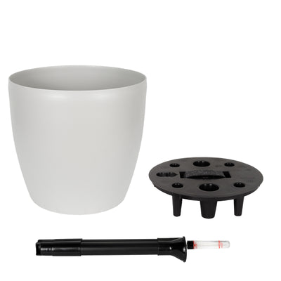 Ghiveci inteligent H26xH28 cm cu set complet udare Classico gri mat