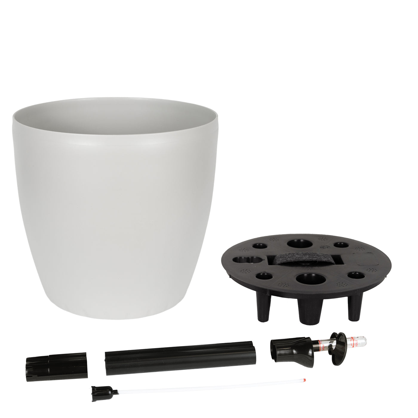 Ghiveci inteligent H26xH28 cm cu set complet udare Classico gri mat