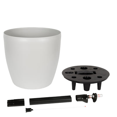 Ghiveci inteligent H26xH28 cm cu set complet udare Classico gri mat