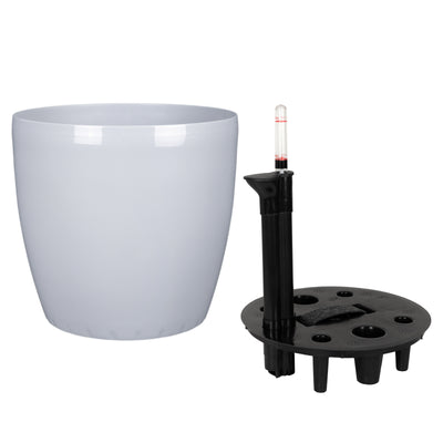 Ghiveci inteligent H26xH28 cm cu set complet udare Classico gri urban lucios