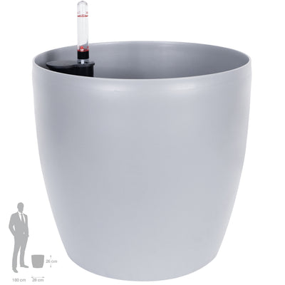 Ghiveci inteligent H26xH28 cm cu set complet udare Classico gri urban mat