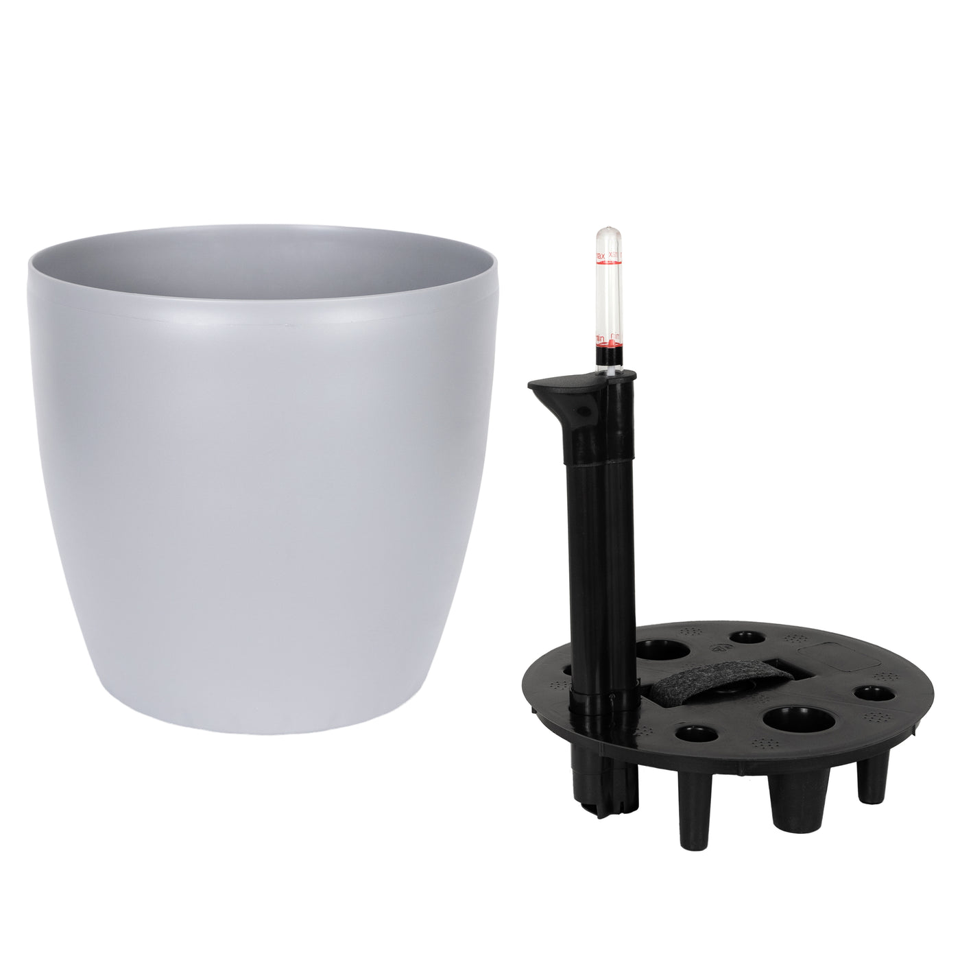 Ghiveci inteligent H26xH28 cm cu set complet udare Classico gri urban mat
