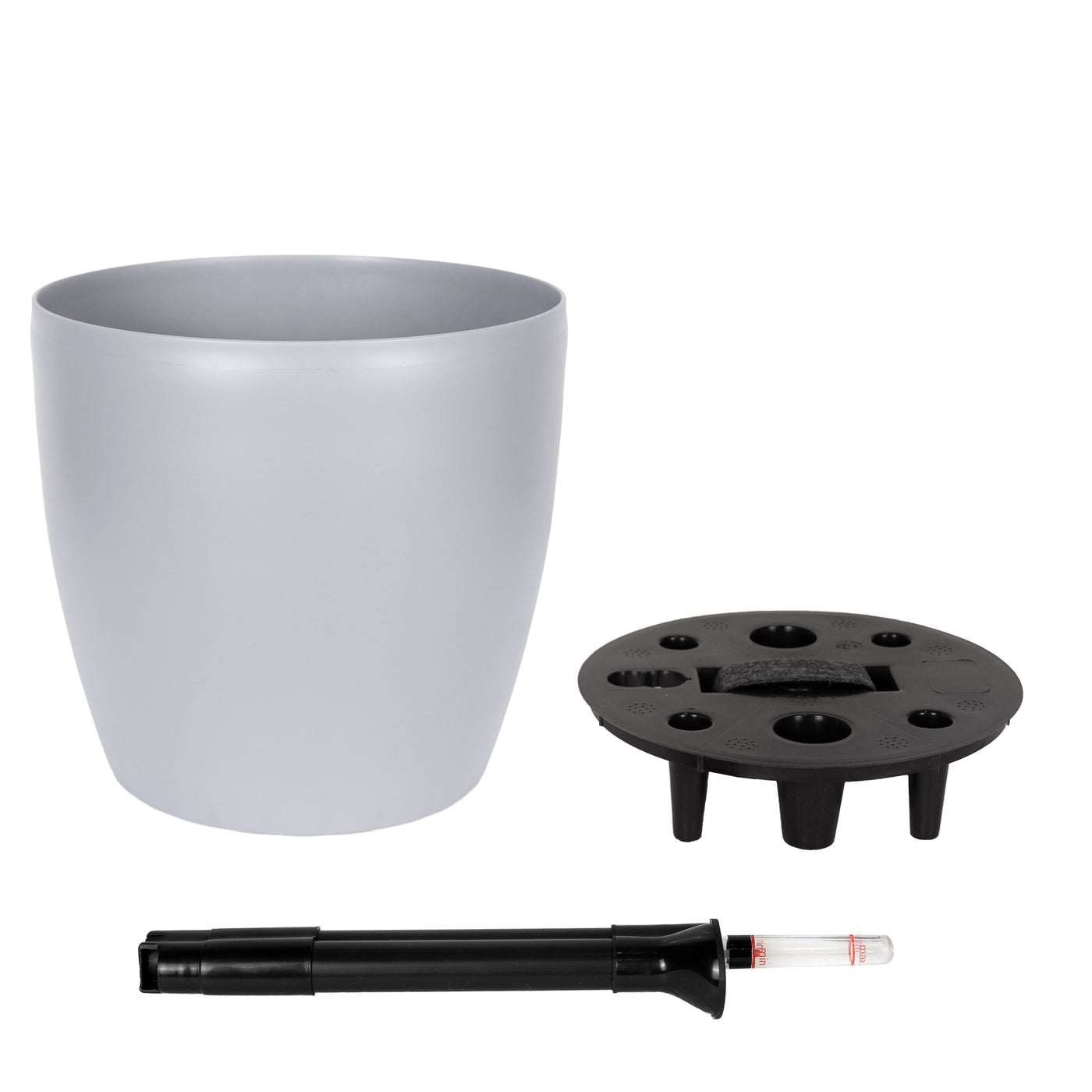 Ghiveci inteligent H26xH28 cm cu set complet udare Classico gri urban mat