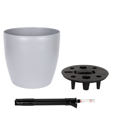 Ghiveci inteligent H26xH28 cm cu set complet udare Classico gri urban mat
