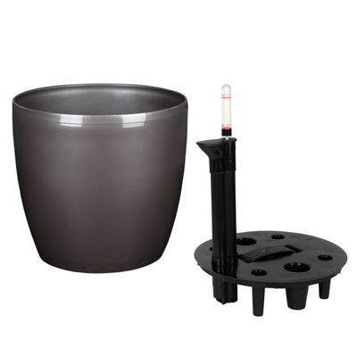 Ghiveci inteligent H26xH28 cm cu set complet udare Classico maro ruginiu lucios