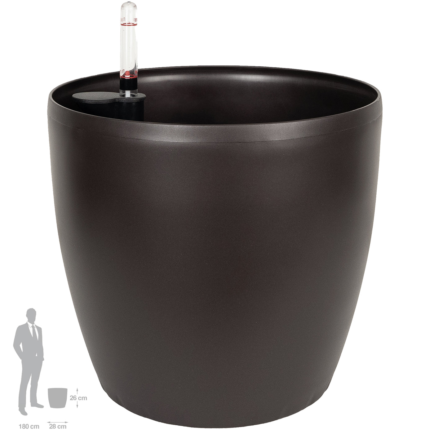 Ghiveci inteligent H26xH28 cm cu set complet udare Classico maro ruginiu mat