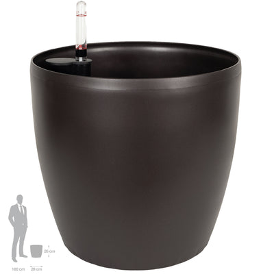 Ghiveci inteligent H26xH28 cm cu set complet udare Classico maro ruginiu mat