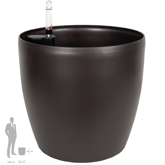 Ghiveci inteligent H26xH28 cm cu set complet udare Classico maro ruginiu mat