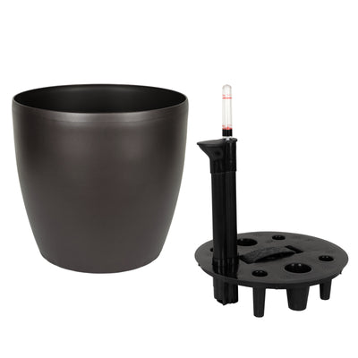 Ghiveci inteligent H26xH28 cm cu set complet udare Classico maro ruginiu mat