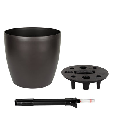 Ghiveci inteligent H26xH28 cm cu set complet udare Classico maro ruginiu mat