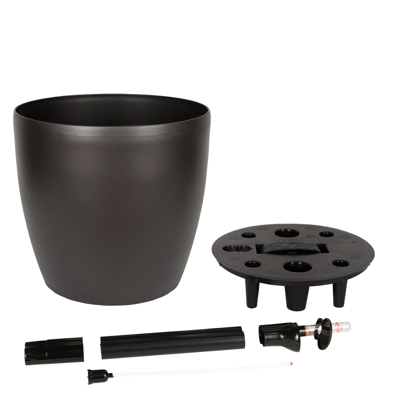 Ghiveci inteligent H26xH28 cm cu set complet udare Classico maro ruginiu mat