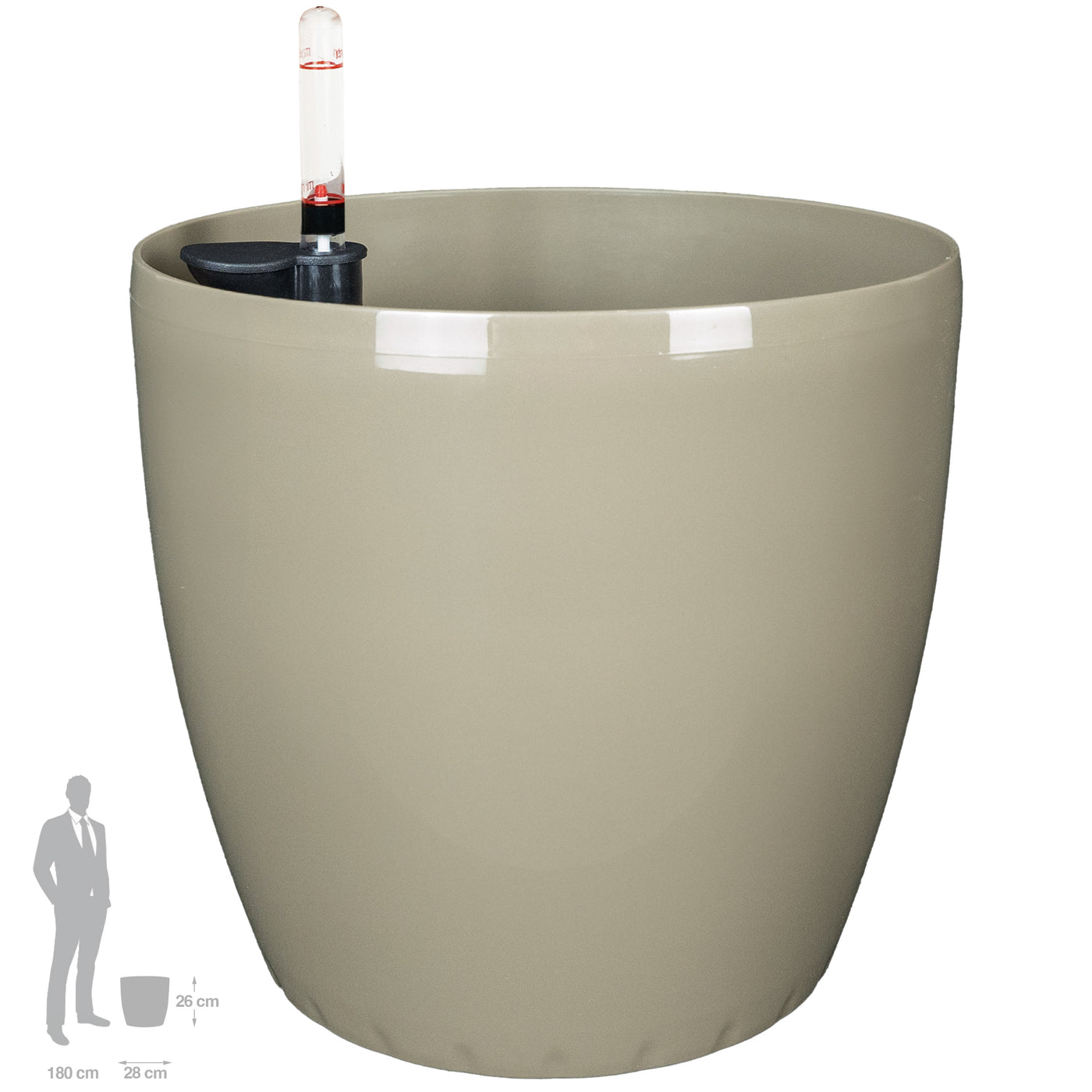 Ghiveci inteligent H26xH28 cm cu set complet udare Classico maro spicy lucios