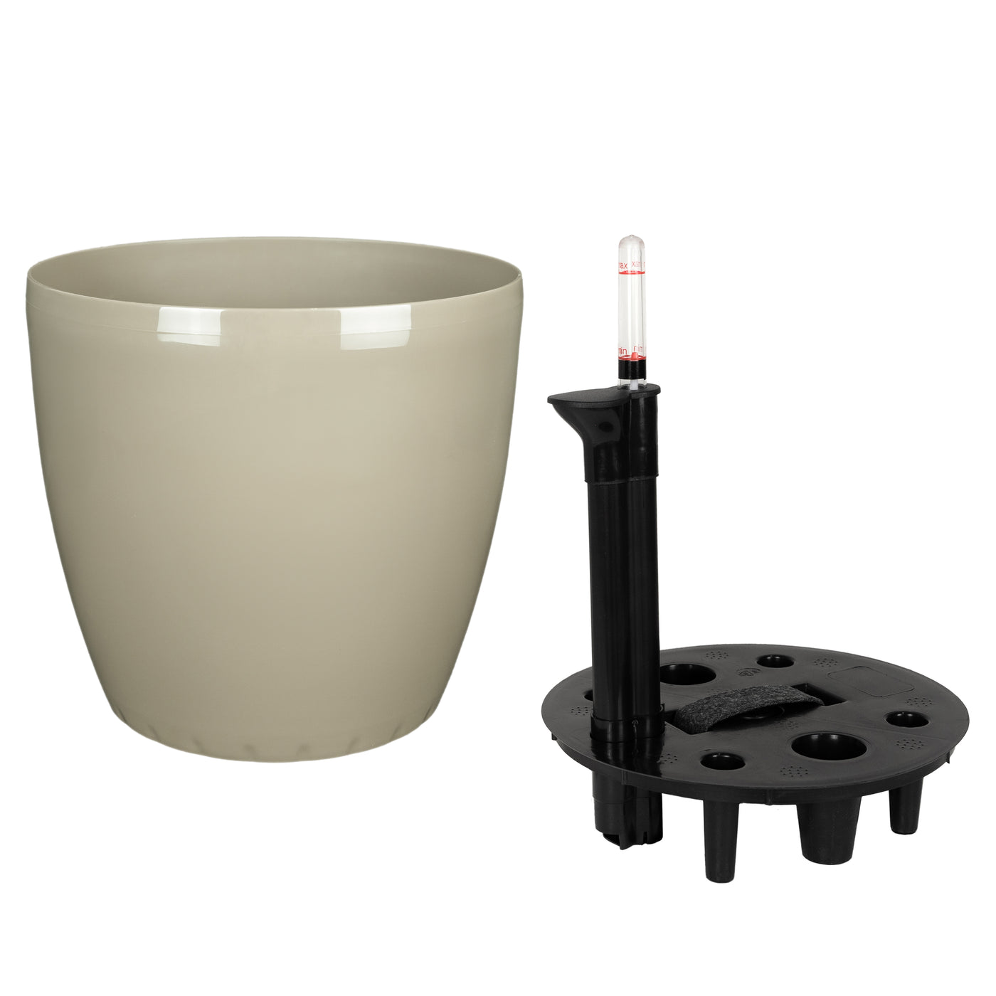 Ghiveci inteligent H26xH28 cm cu set complet udare Classico maro spicy lucios