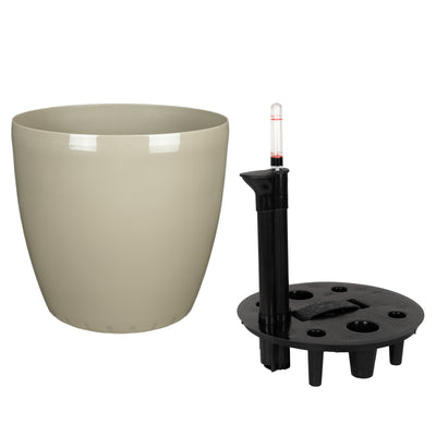 Ghiveci inteligent H26xH28 cm cu set complet udare Classico maro spicy lucios