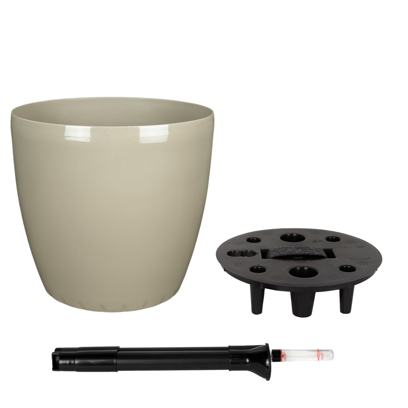 Ghiveci inteligent H26xH28 cm cu set complet udare Classico maro spicy lucios