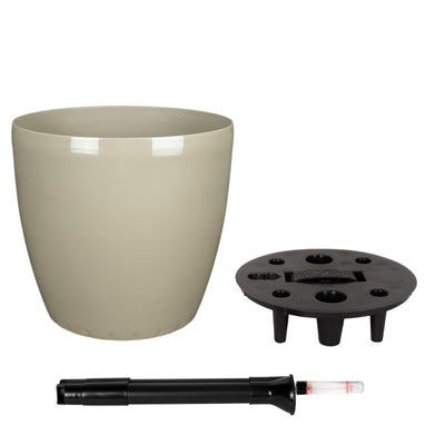 Ghiveci inteligent H26xH28 cm cu set complet udare Classico maro spicy lucios