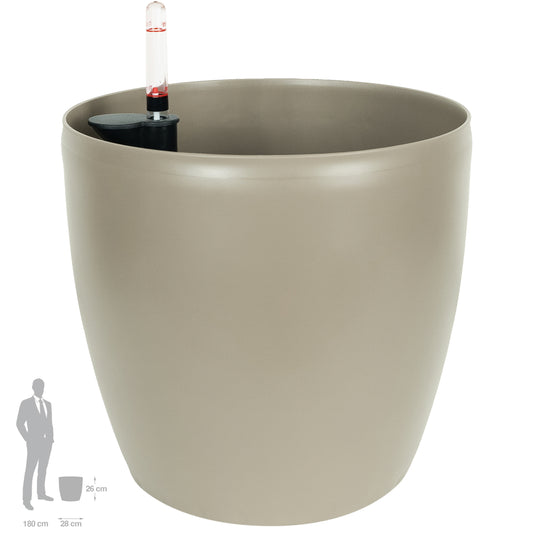 Ghiveci inteligent H26xH28 cm cu set complet udare Classico maro spicy mat