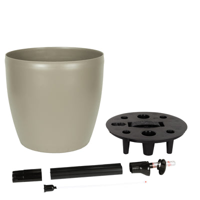 Ghiveci inteligent H26xH28 cm cu set complet udare Classico maro spicy mat