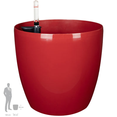 Ghiveci inteligent H26xH28 cm cu set complet udare Classico rosu intens lucios