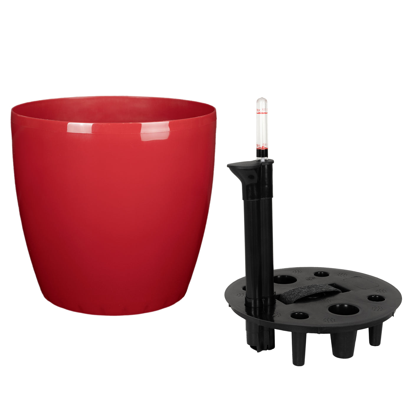 Ghiveci inteligent H26xH28 cm cu set complet udare Classico rosu intens lucios