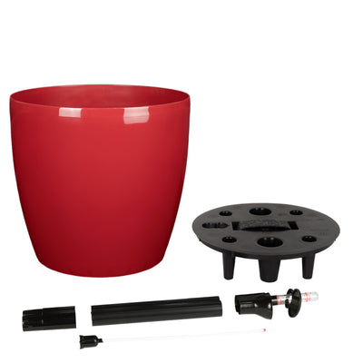 Ghiveci inteligent H26xH28 cm cu set complet udare Classico rosu intens lucios