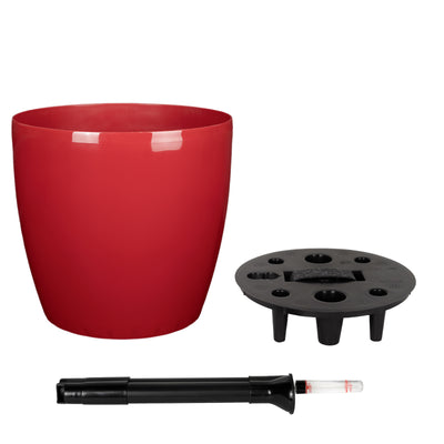 Ghiveci inteligent H26xH28 cm cu set complet udare Classico rosu intens lucios