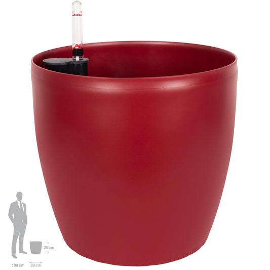 Ghiveci inteligent H26xH28 cm cu set complet udare Classico rosu mat