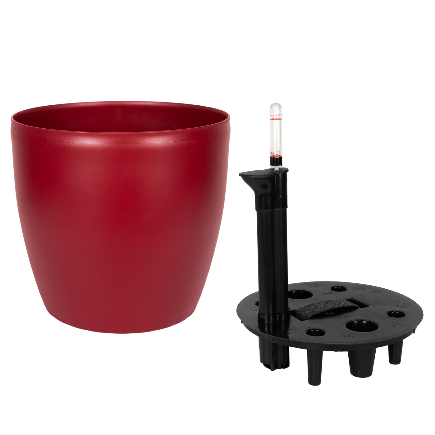 Ghiveci inteligent H26xH28 cm cu set complet udare Classico rosu mat