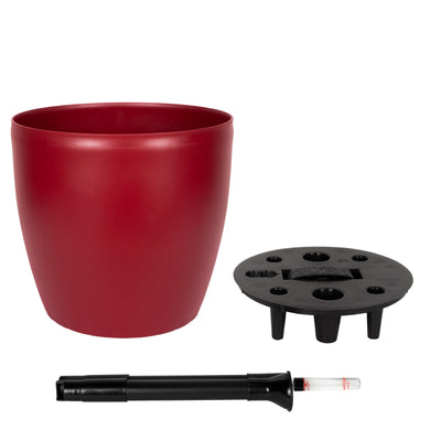 Ghiveci inteligent H26xH28 cm cu set complet udare Classico rosu mat