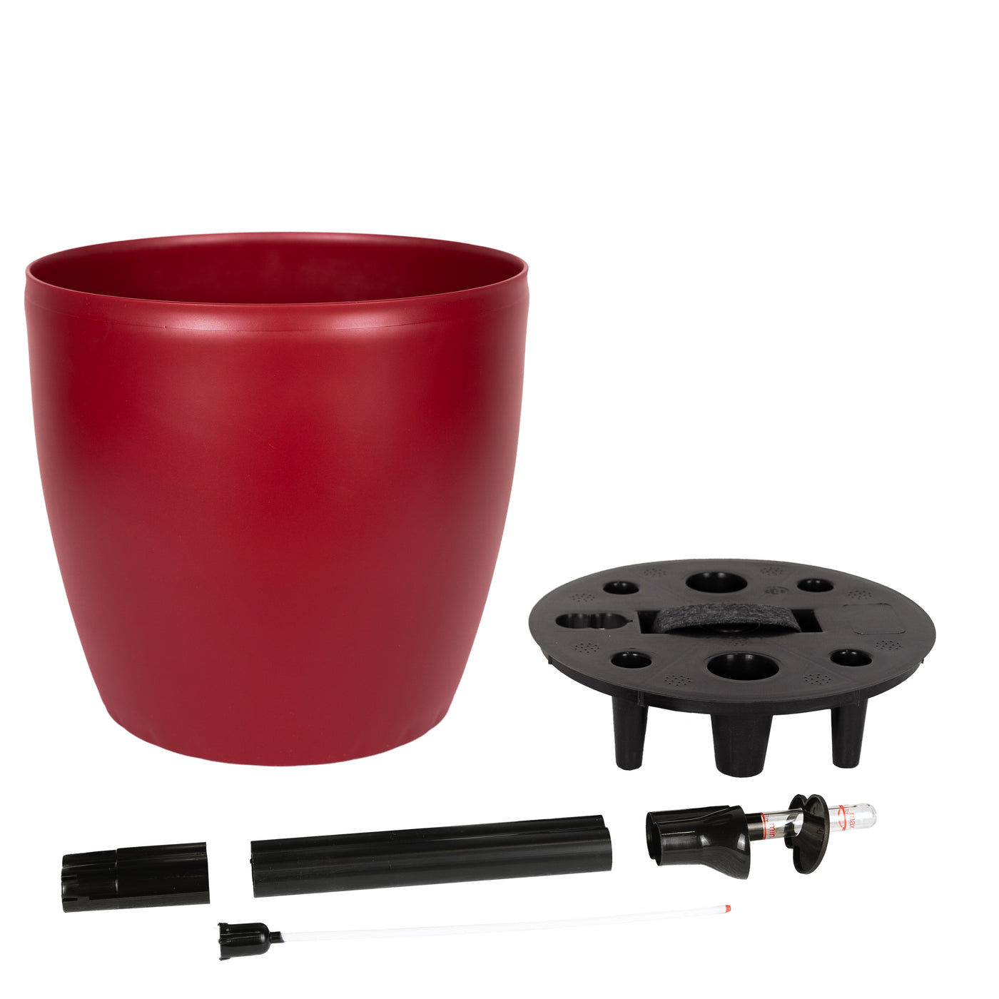 Ghiveci inteligent H26xH28 cm cu set complet udare Classico rosu mat