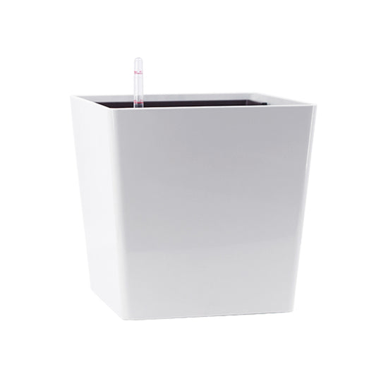 Ghiveci inteligent H28.5x27.5x27.5 cm RobertoRossi Cube alb lucios