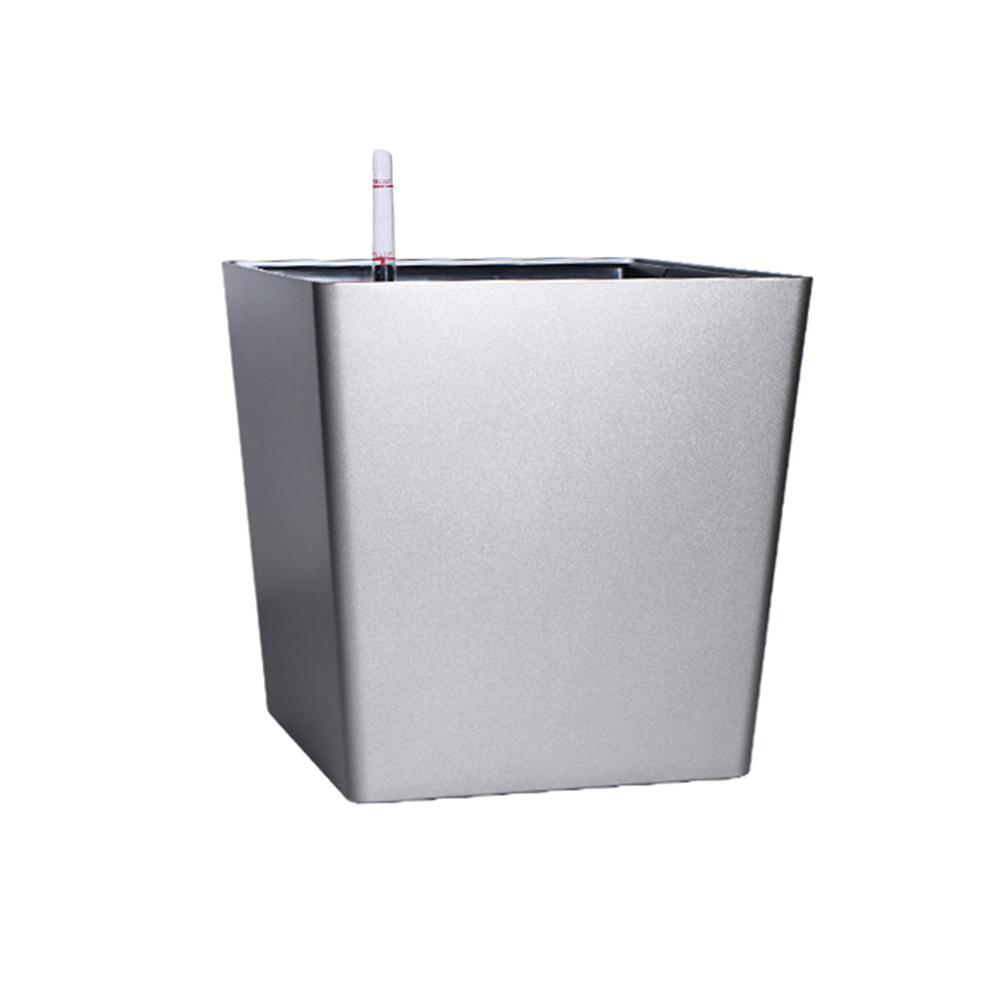 Ghiveci inteligent H28.5x27.5x27.5 cm RobertoRossi Cube argintiu